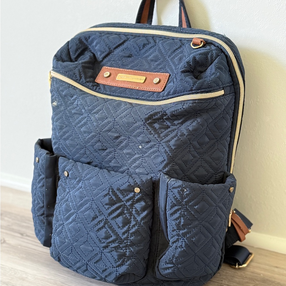 Adrienne Vittadini Quilted Navy Backpack